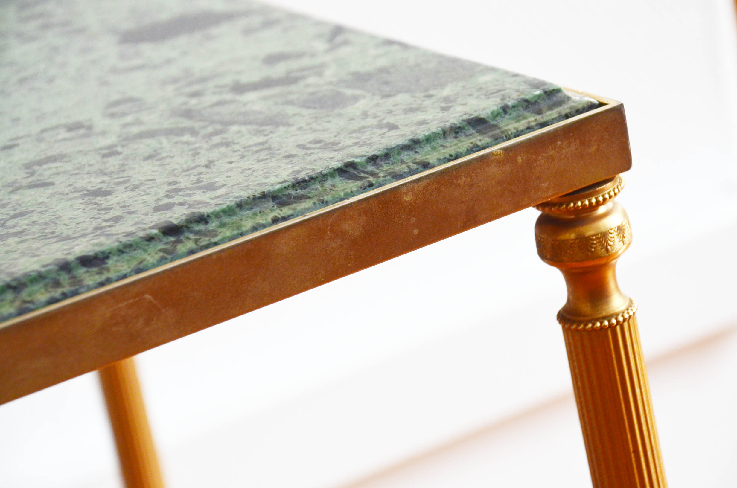 60s green marble coffee table in neoclassical style