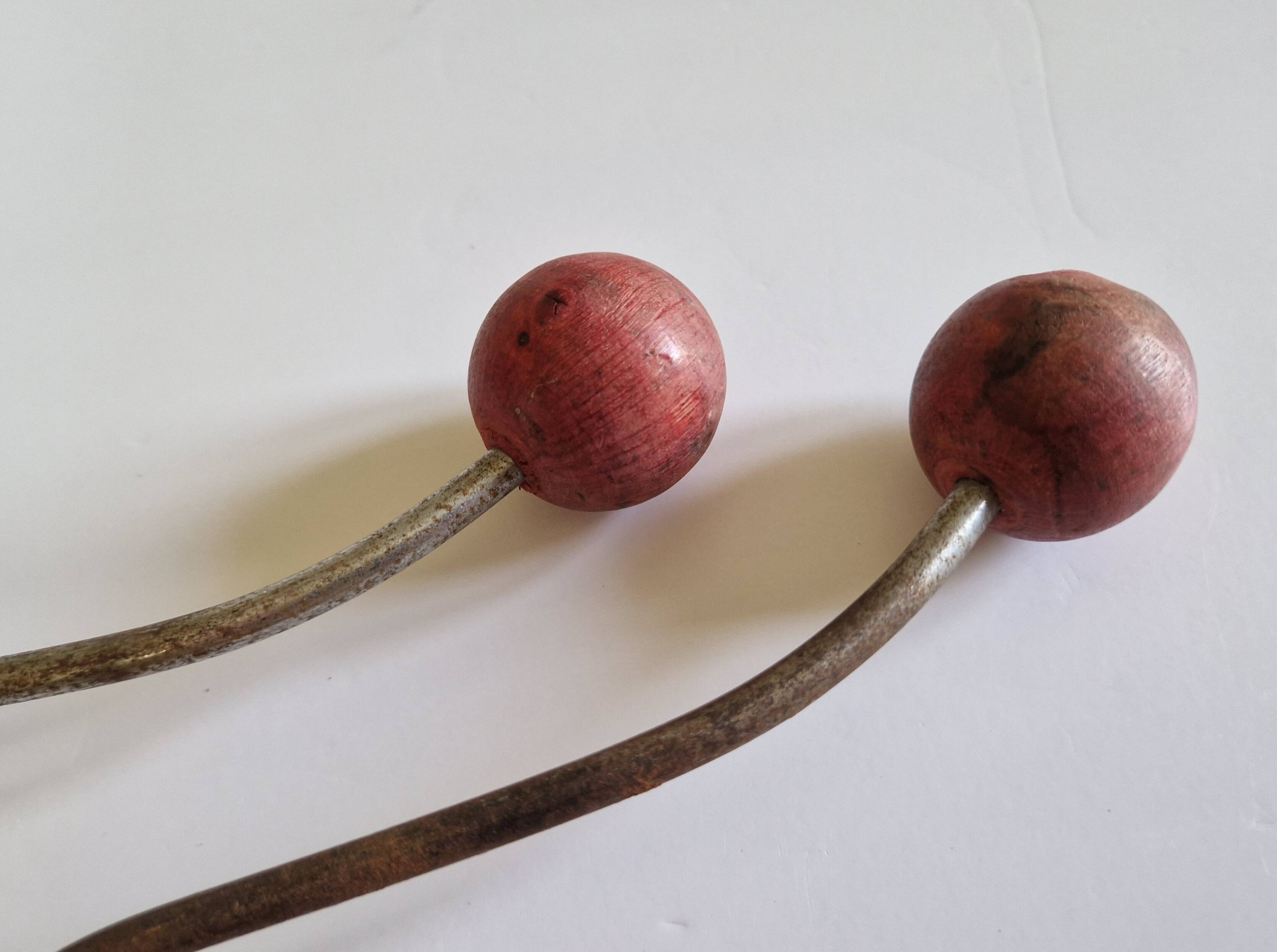 Pair of vintage coat hooks from the 1950s.