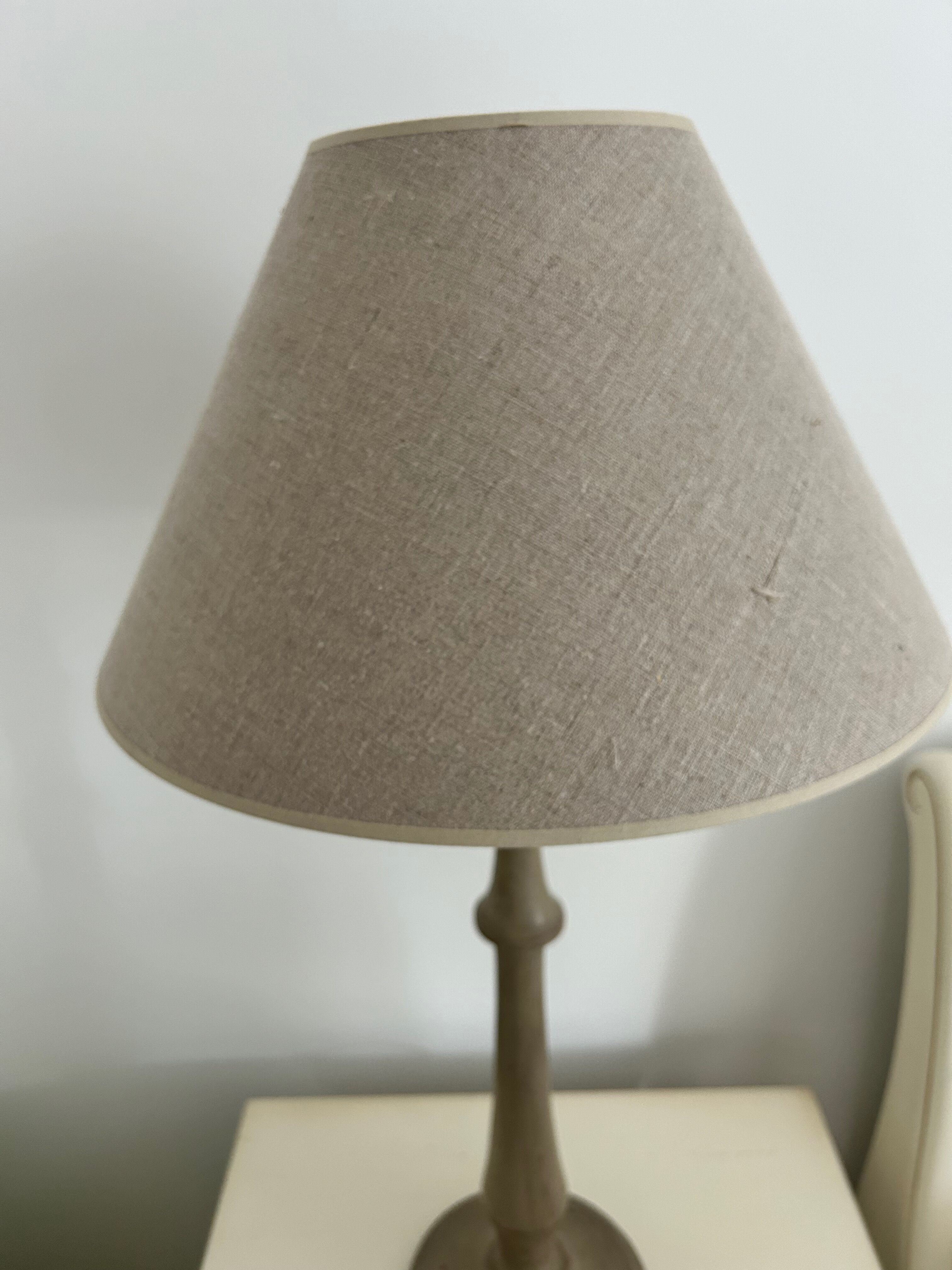 Two magnificent wooden bedside lamps