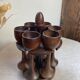 Wooden egg cups with stand
