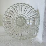 Pair of molded glass candle holders