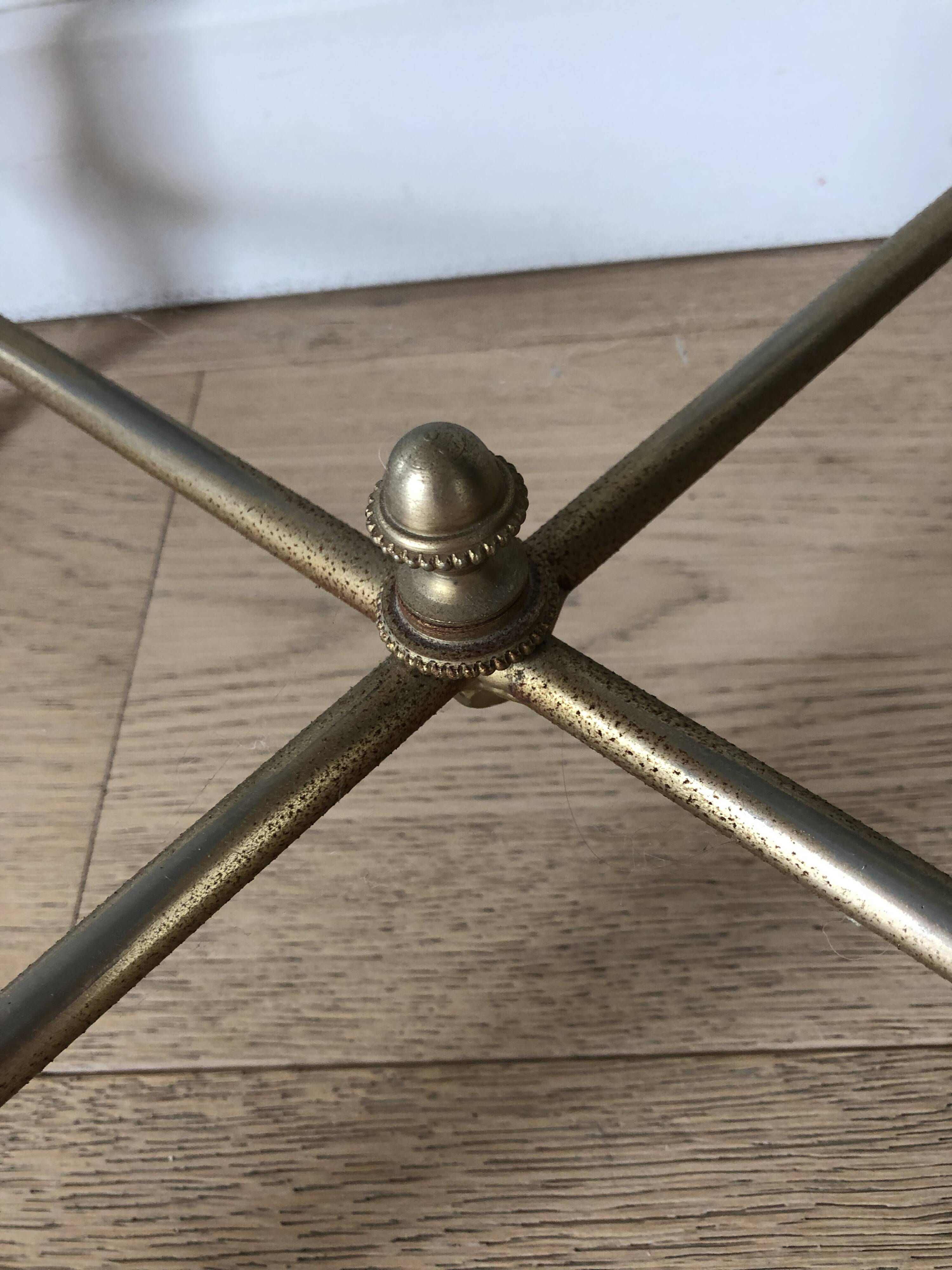 Brass and smoked glass stool