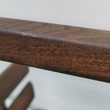 Solid wood log basket with vintage slats