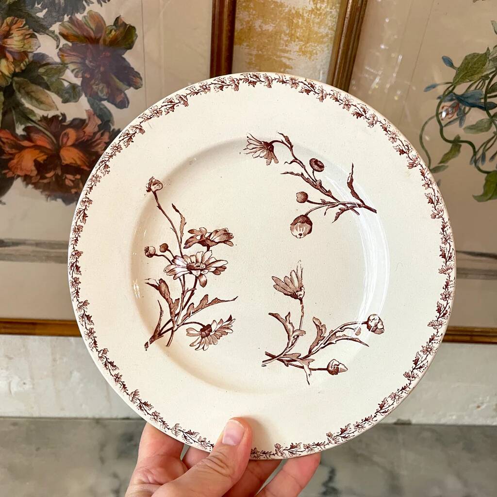 Lunéville earthenware dessert plate, Marguerite model.