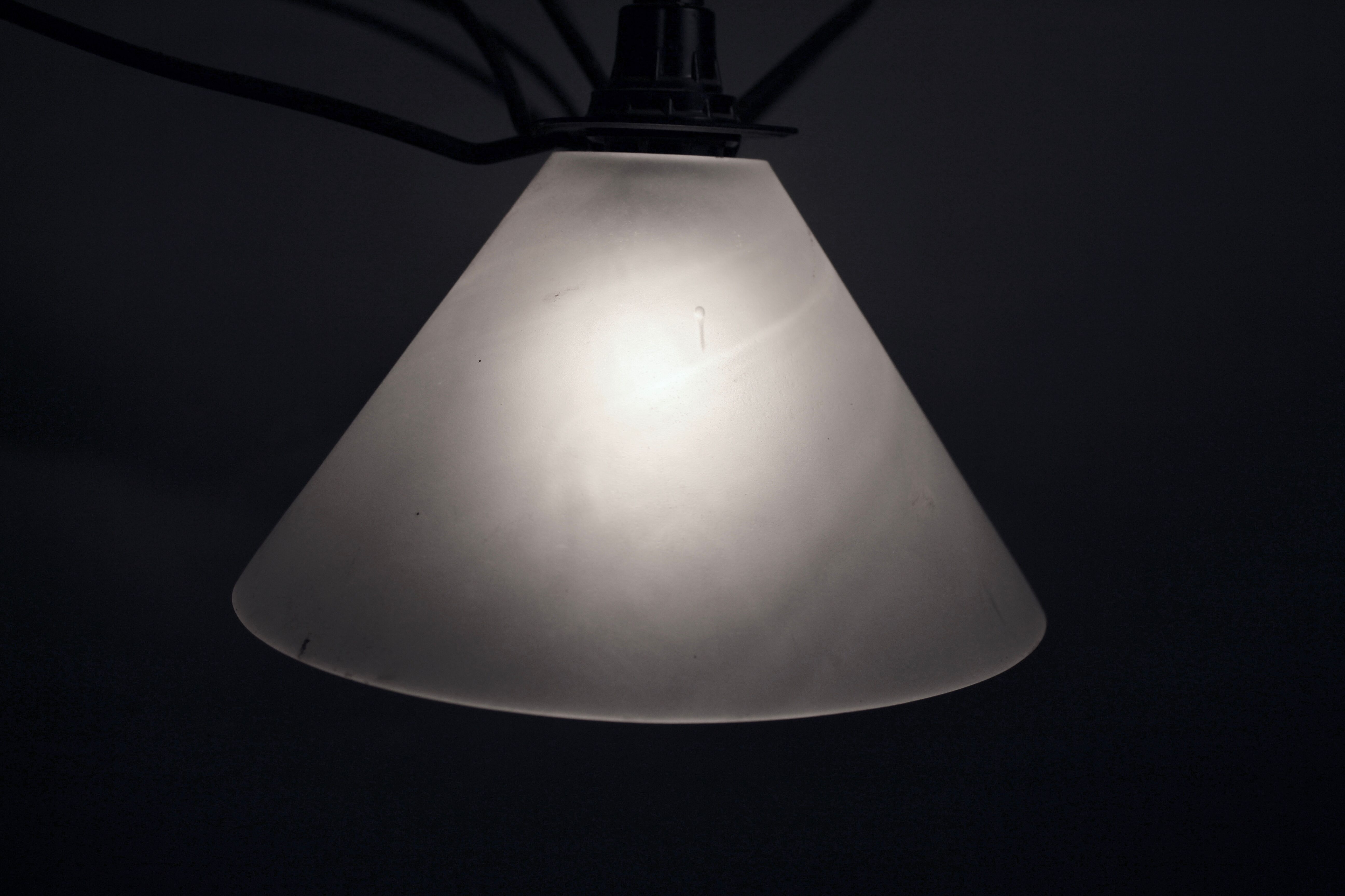 3 opaline iron chandelier