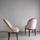2 Art Deco mahogany curved back chairs | France | 1920s
