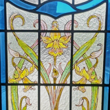 Fenêtre a imposte en vitrail Art Déco vers 1900 XX siècle