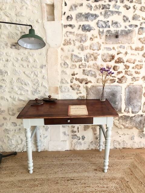 Old wooden farmhouse table