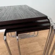 Rare Bauhaus chrome Nesting Tables B9, Marcel Breuer-1940s