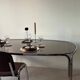 Space Age dining table in smoked glass & chrome