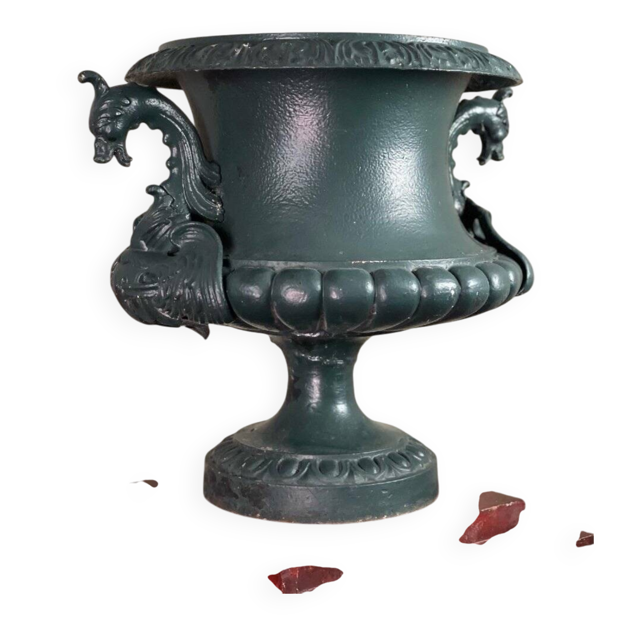 Set of 4 cast iron basins, Corneau foundry in Charleville.