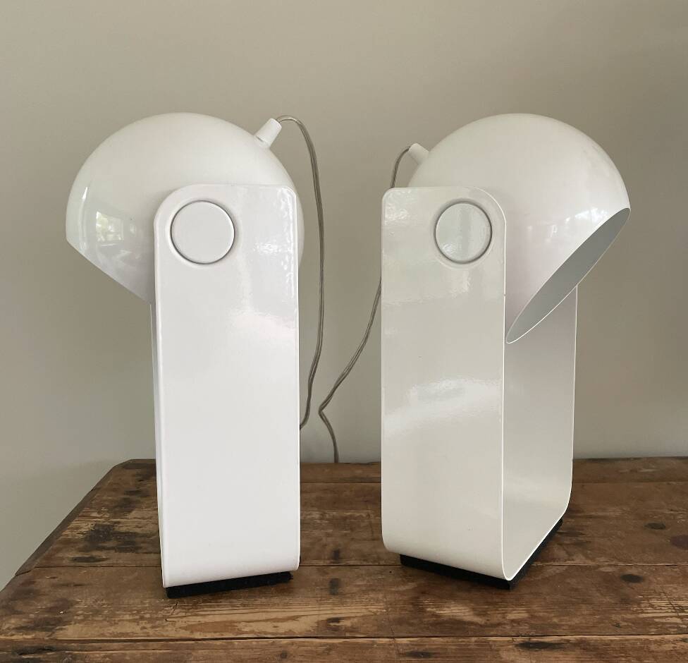 Vintage Table Lamp White Space Age Look Massive 90's design