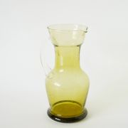 Service à orangeade en verre bullé de Biot, Long Drink, vert, 1960