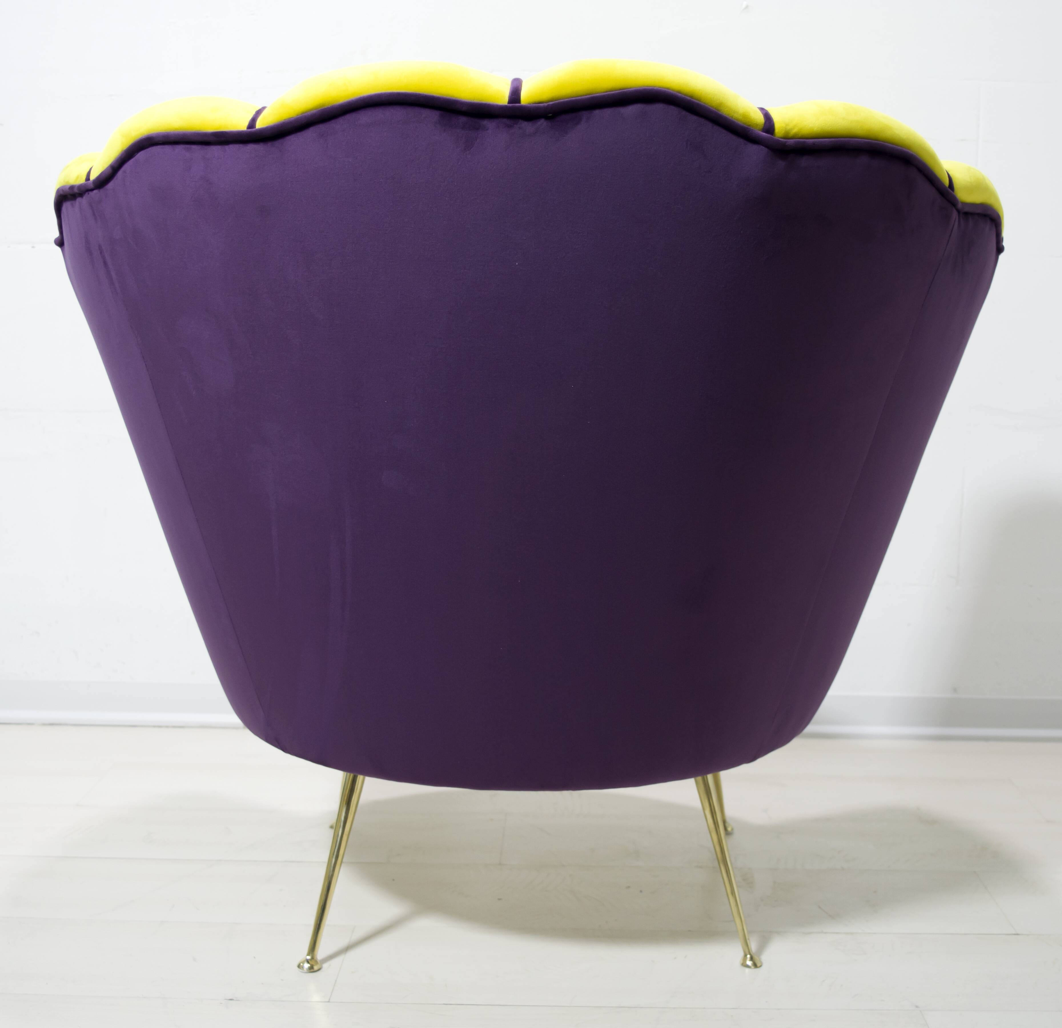 Radice & Minotti Mid-Century Modern Italian Velvet Armchair, 1950s