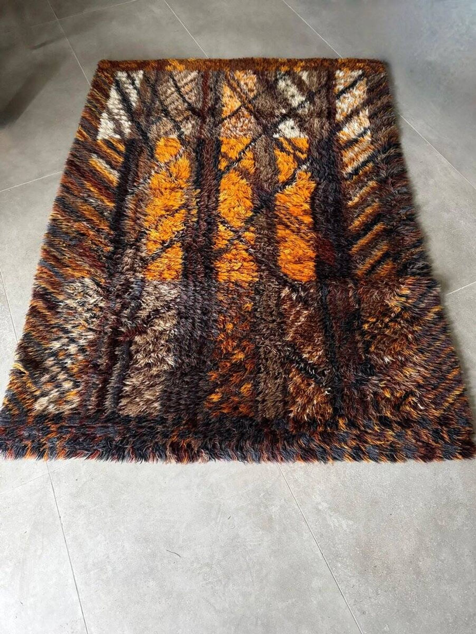 Vintage RYA Matta rug by Marianne Richter for Kolmården, sweden 1970s