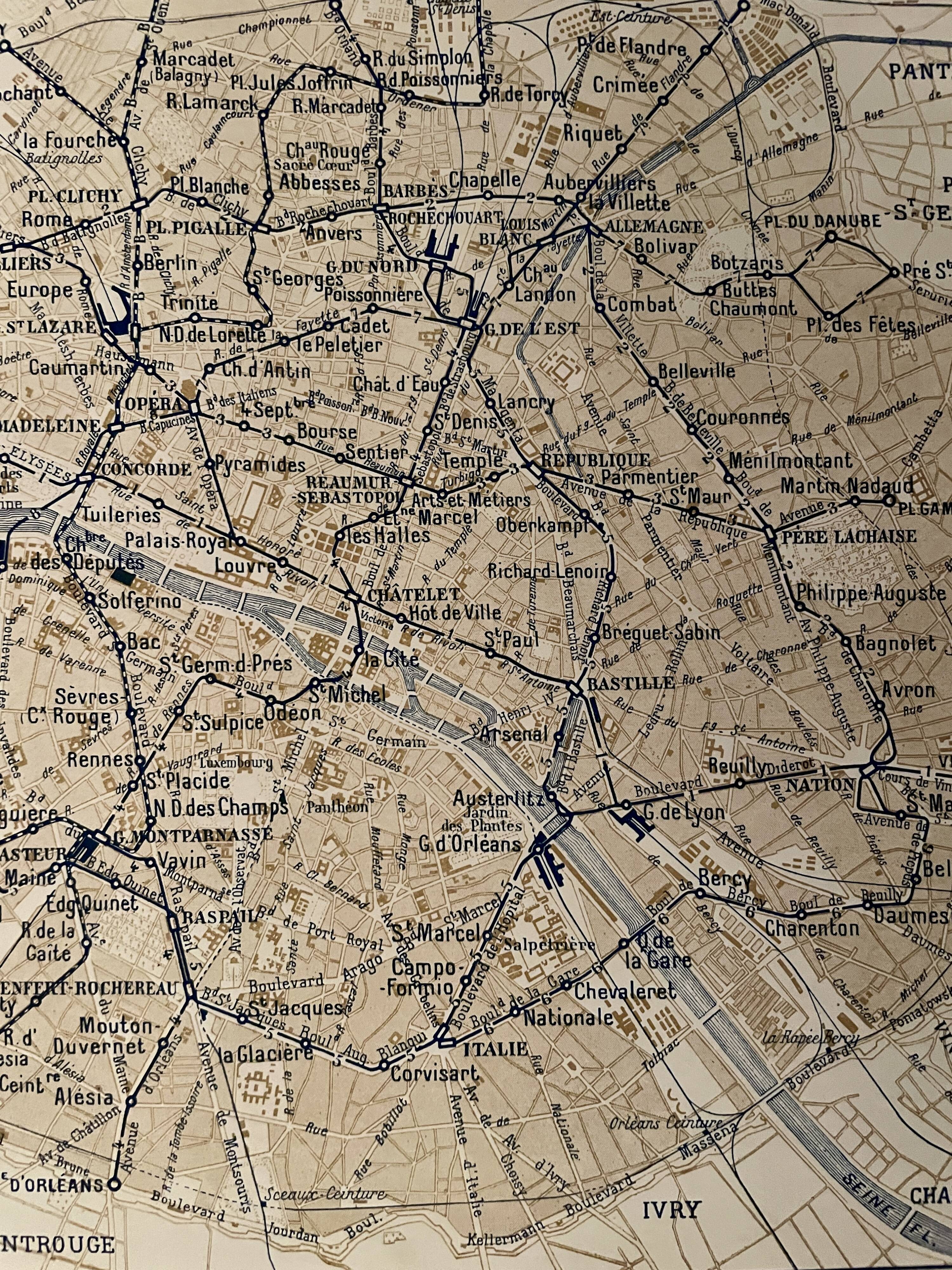 Paris metro map - 1910
