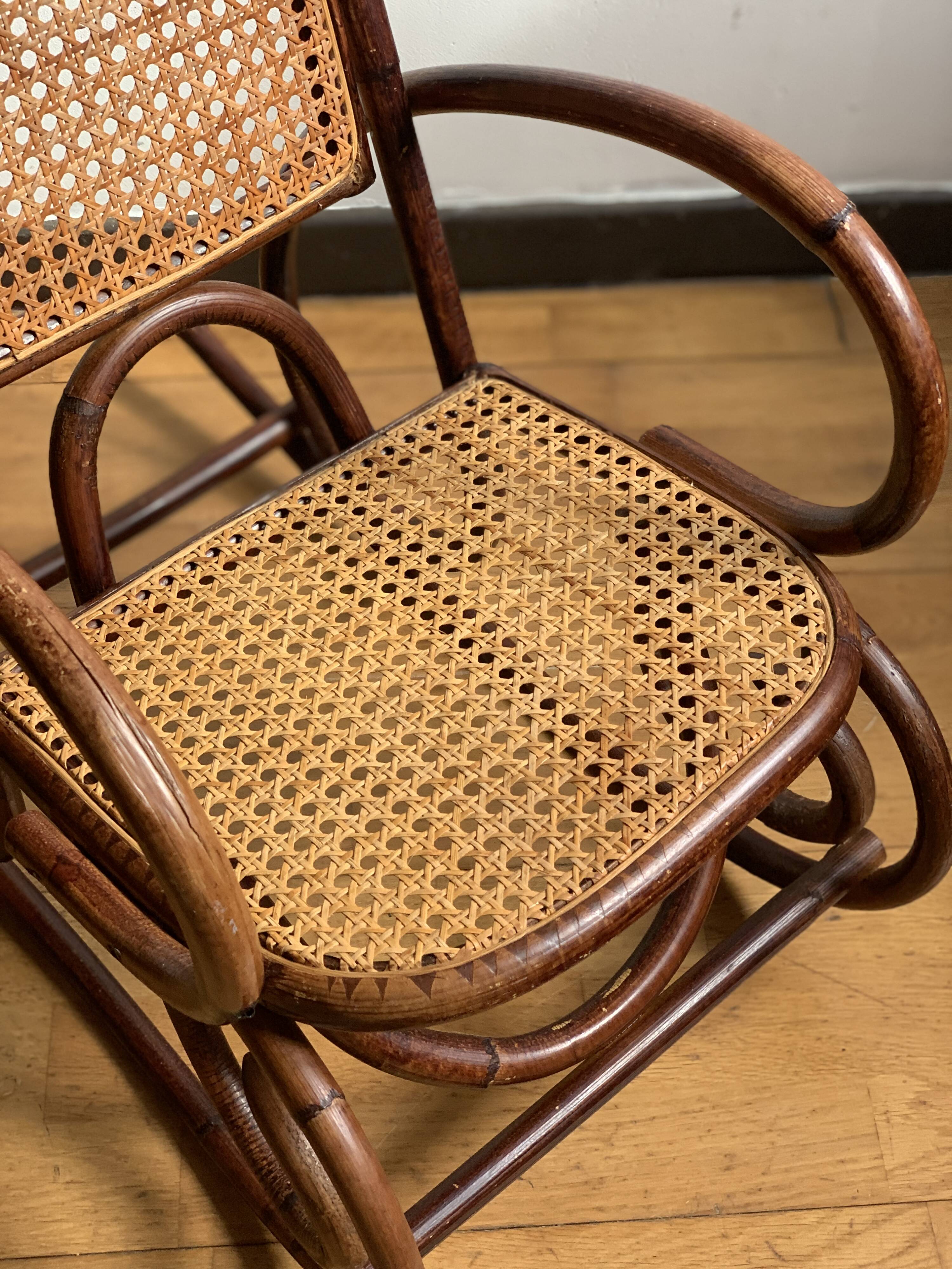 Bent wood children's rocking chair