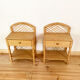 Pair of vintage wicker and rattan bedside tables