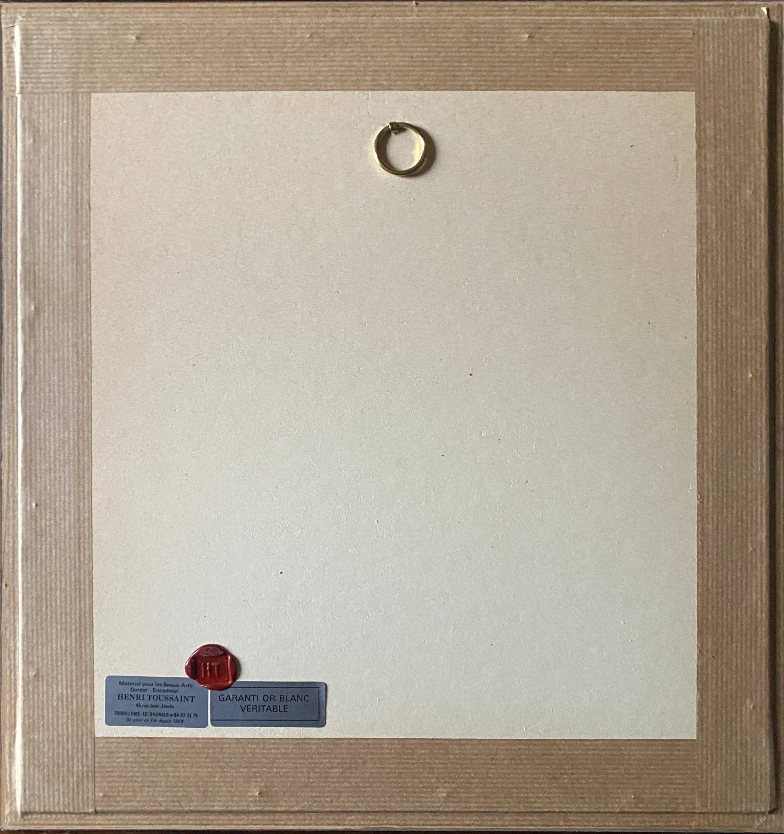 Watercolor Painting MOURIER Marguerite (1910-1987) "the village church" + frame