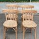 4 stripped bistro chairs in bent wood signed Fischel 1920