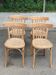 4 stripped bistro chairs in bent wood signed Fischel 1920