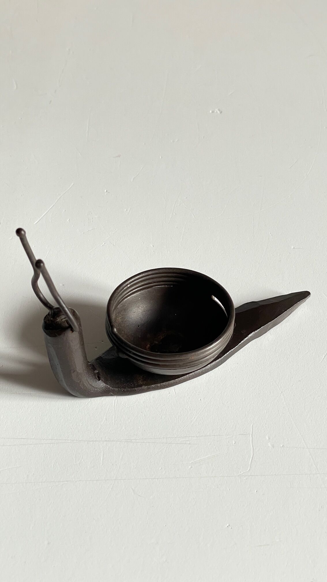 Brutalist escargot vintage candle holder