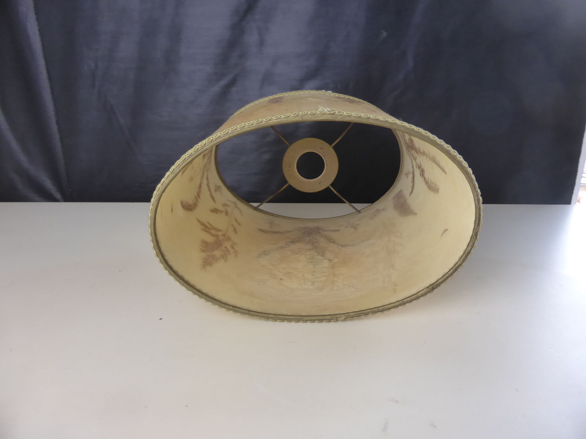 Vintage herbarium lampshade signed C. Loqueneux