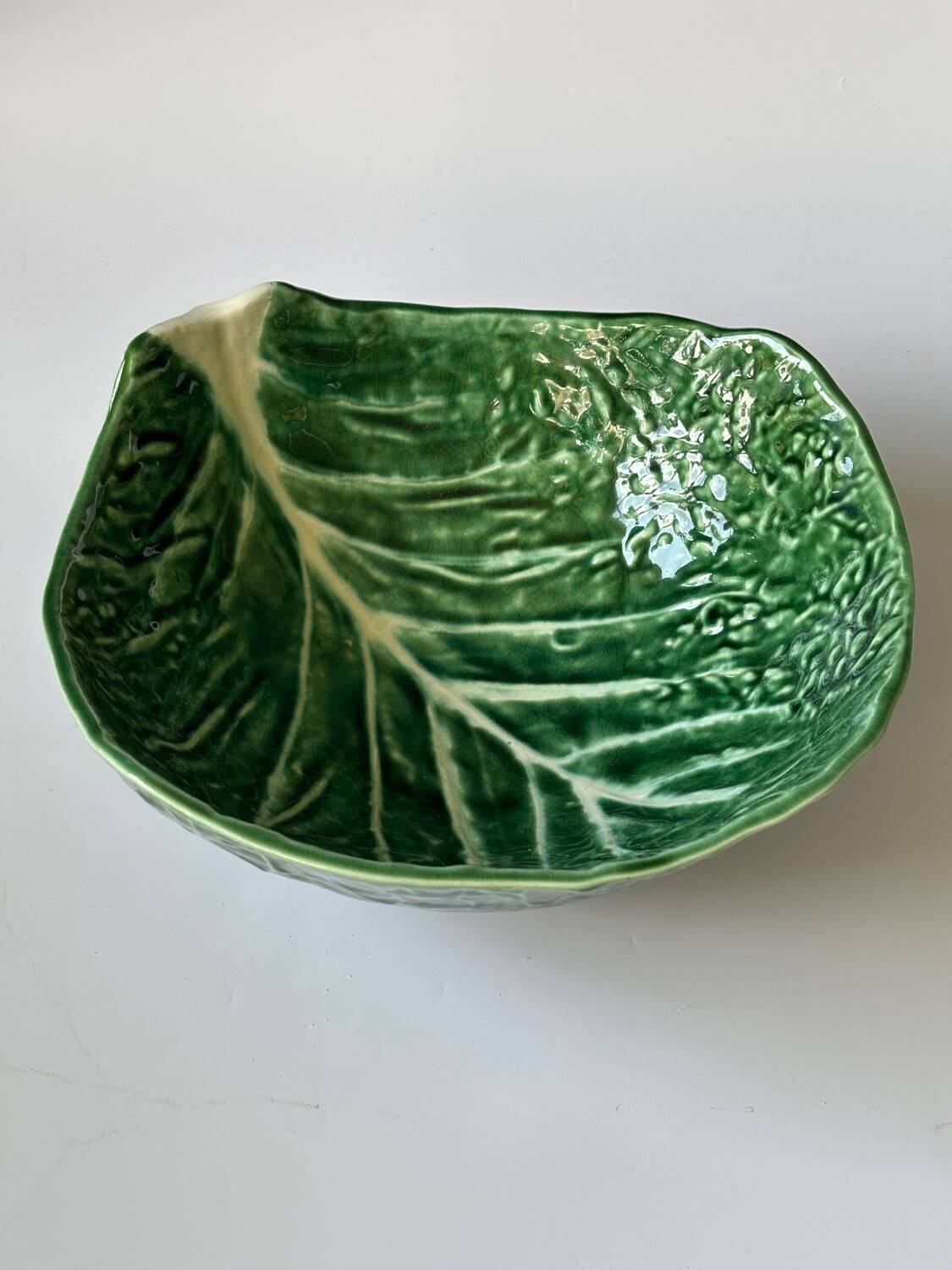 Cabbage leaf salad bowl with slip