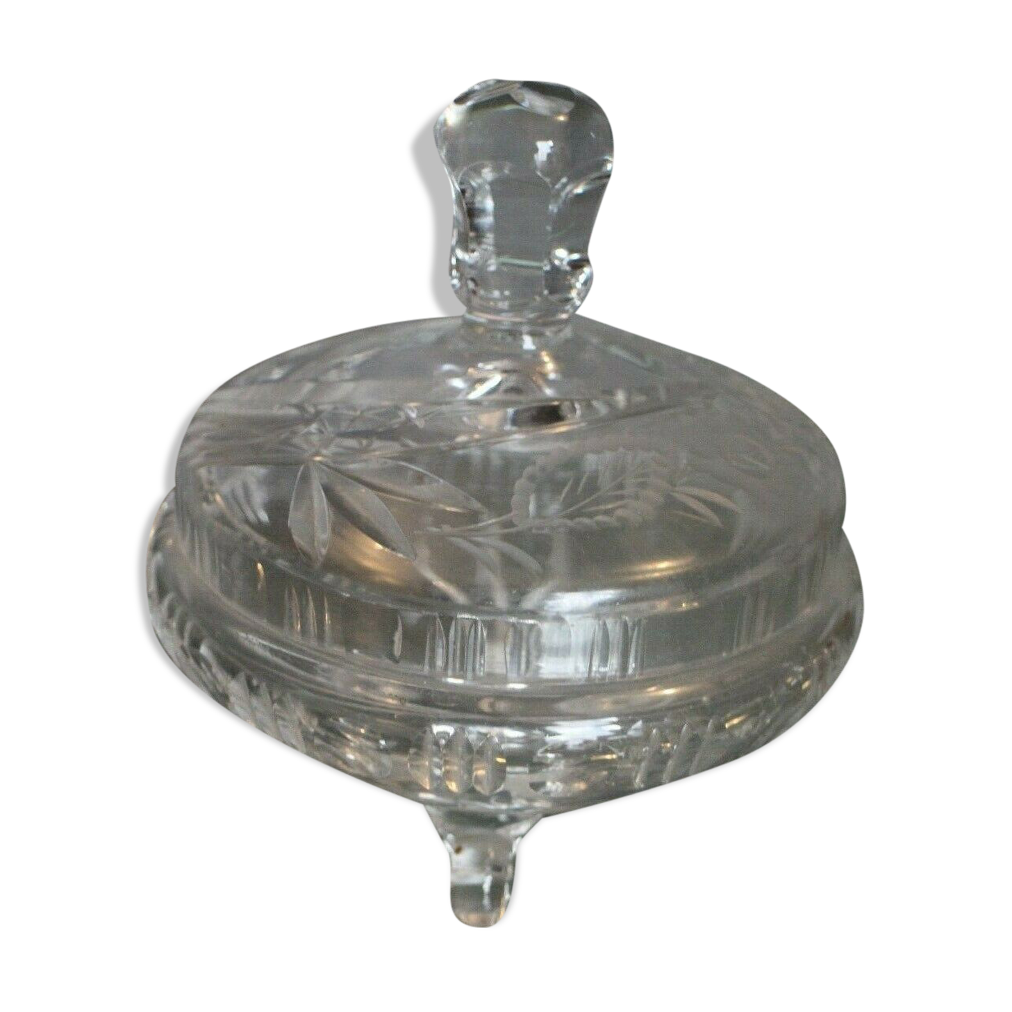 Crystal candy with a carved decoration