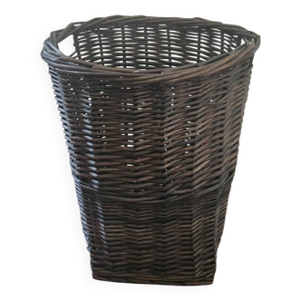 Grand panier rond en osier marron