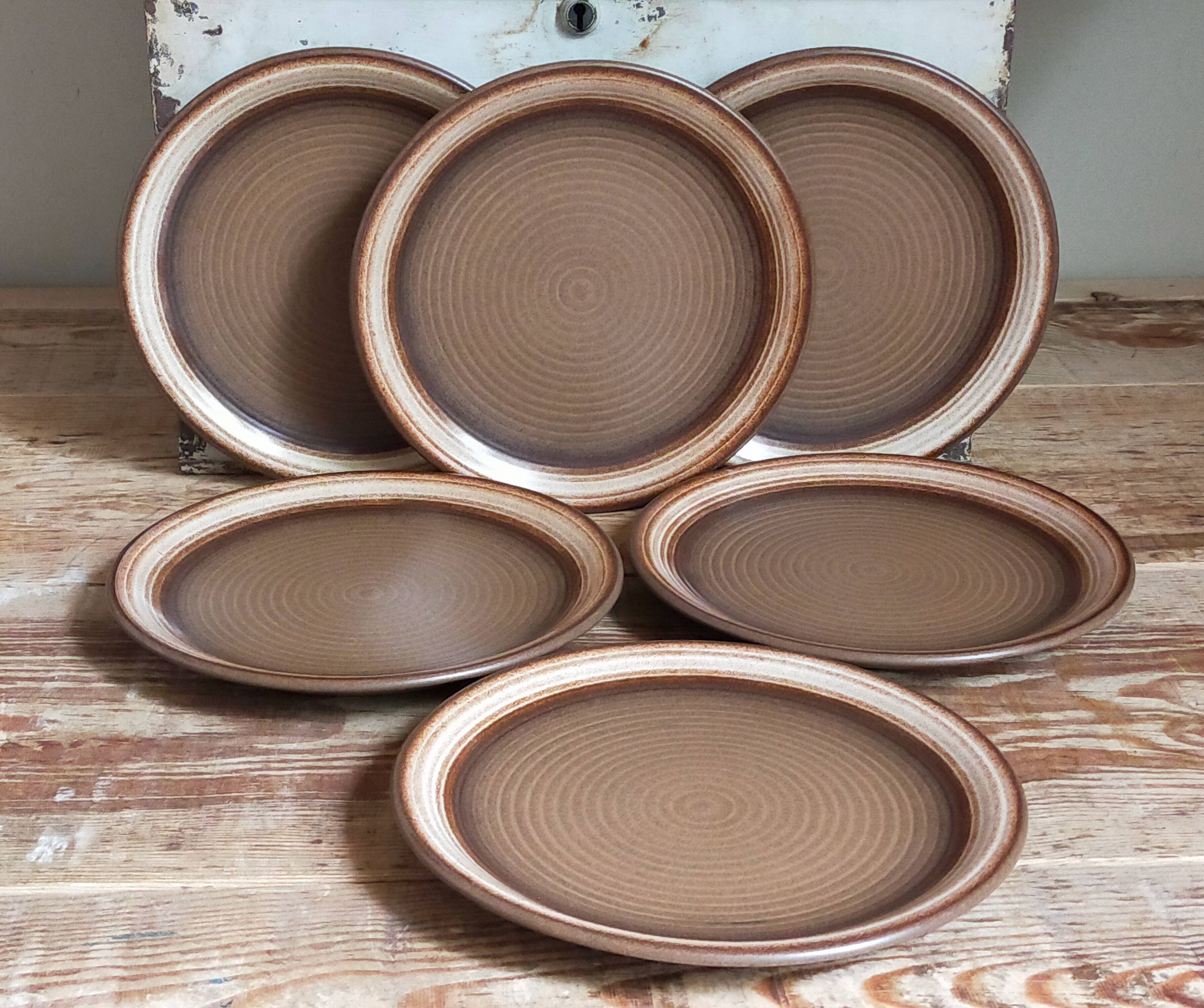 Six original vintage gerzit west germany stoneware plates