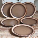 Six assiettes en grès gerzit west germany original vintages