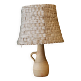 Terracotta lamp and original wool lampshade