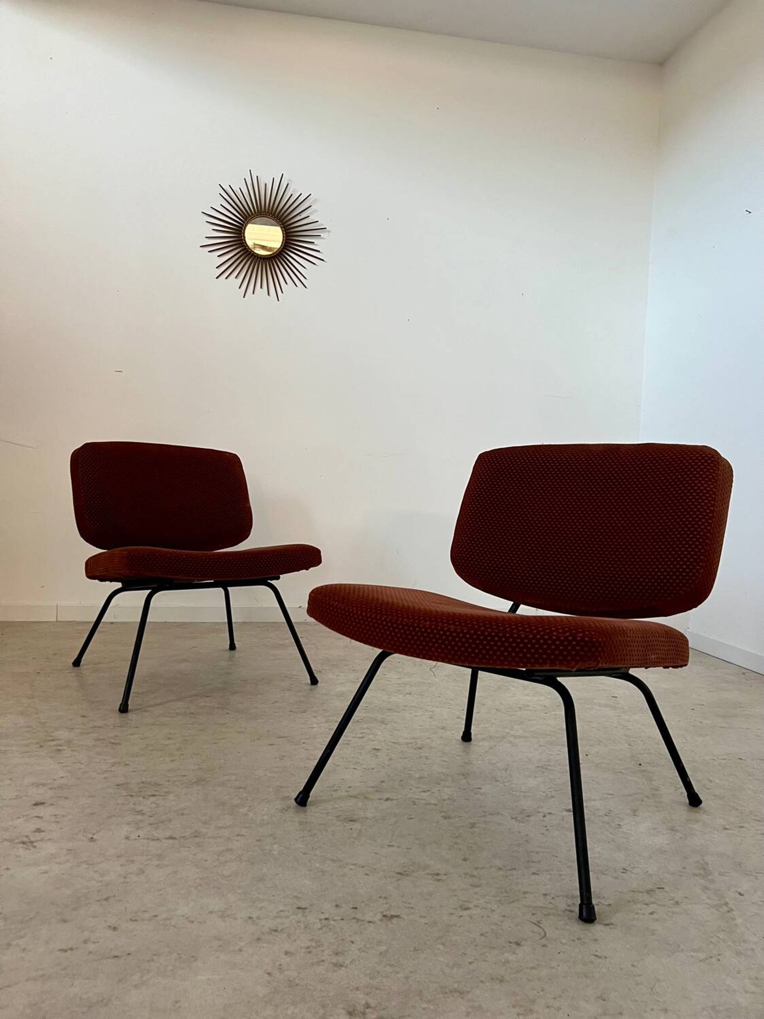 Lot of 2 old CM 190 armchairs by Pierre Paulin, French design from the 60s