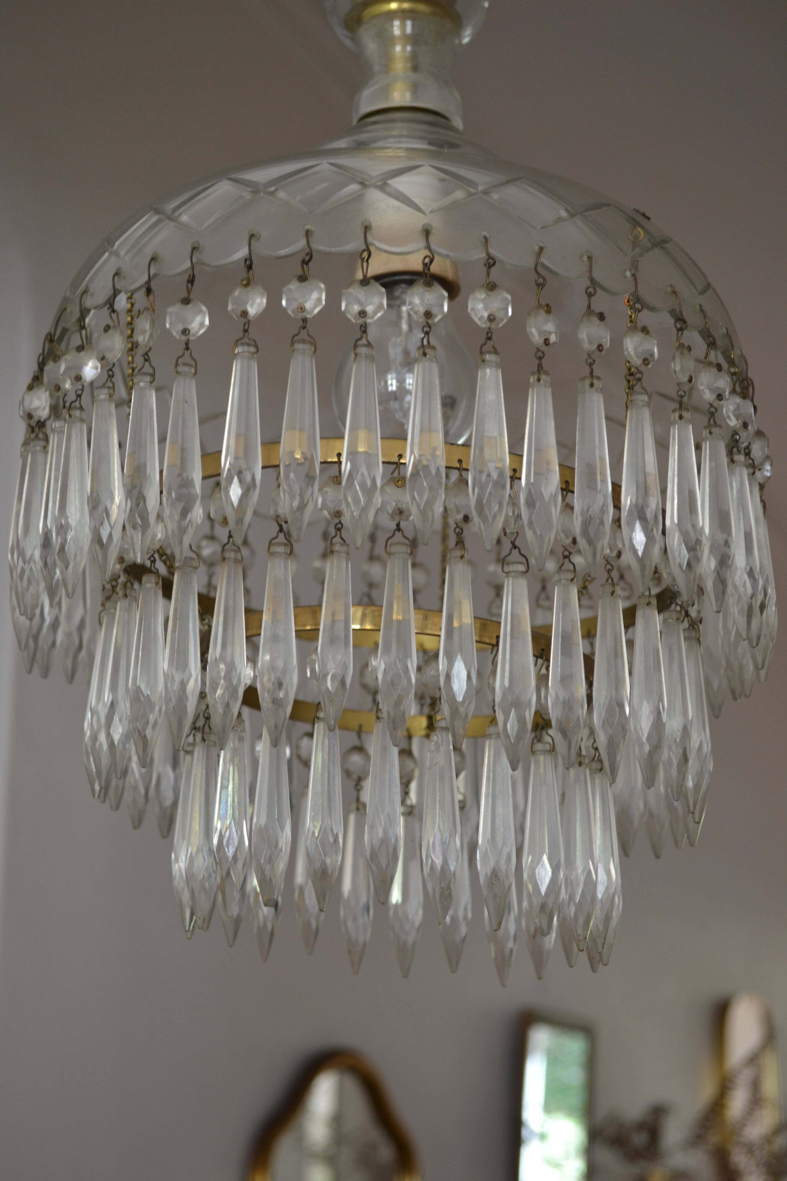 Vintage chandelier entirely made of crystal