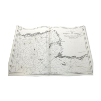 Map of the coast and islands around Marseille. 1792. 60 x 90 cm . RARE.