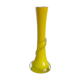 Soliflore jaune avec décor feuille en verre transparent
