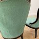Pair of Louis XV armchairs in wood and green fabric.