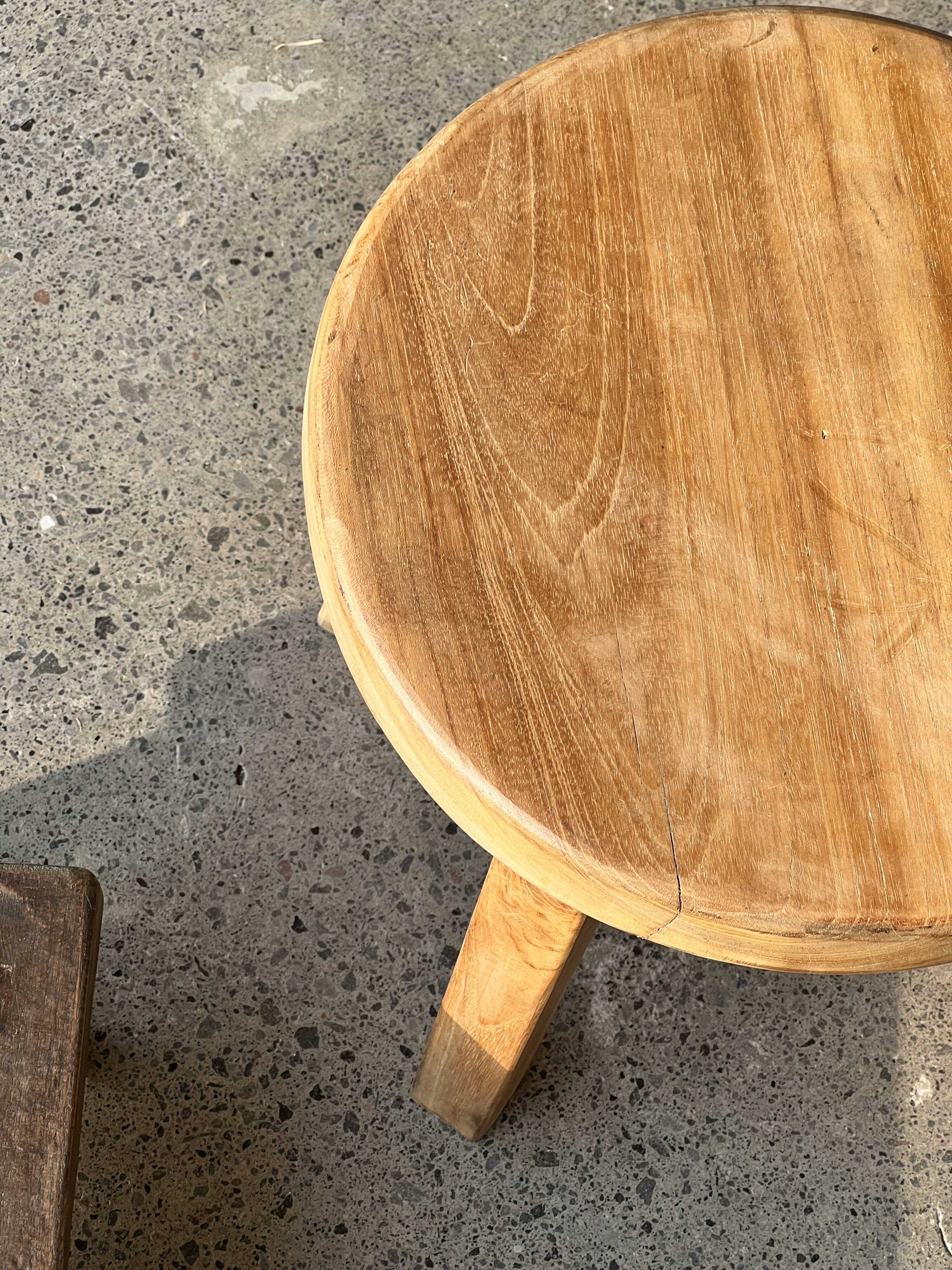 Small child's chair in natural blond teak back with three bars