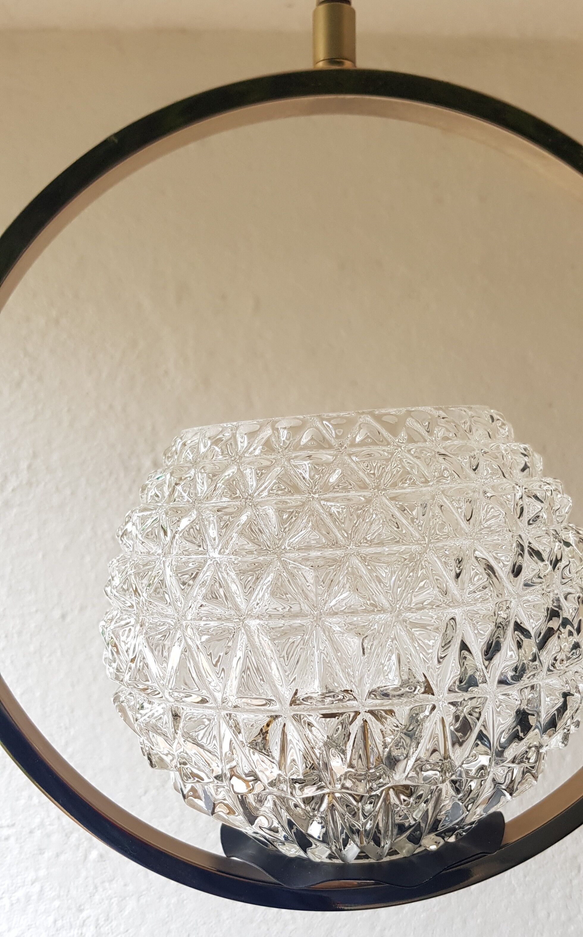 Glass and brass hanging lamp 60