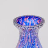 MURANO glass vase with silver leaf inclusions, 1970