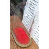 Oval glass globe 35 cm square gilded wood