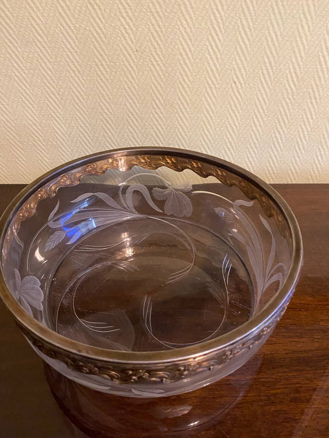 antique crystal catchall