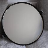 Vintage Smoked Plastic Round Wall Mirror