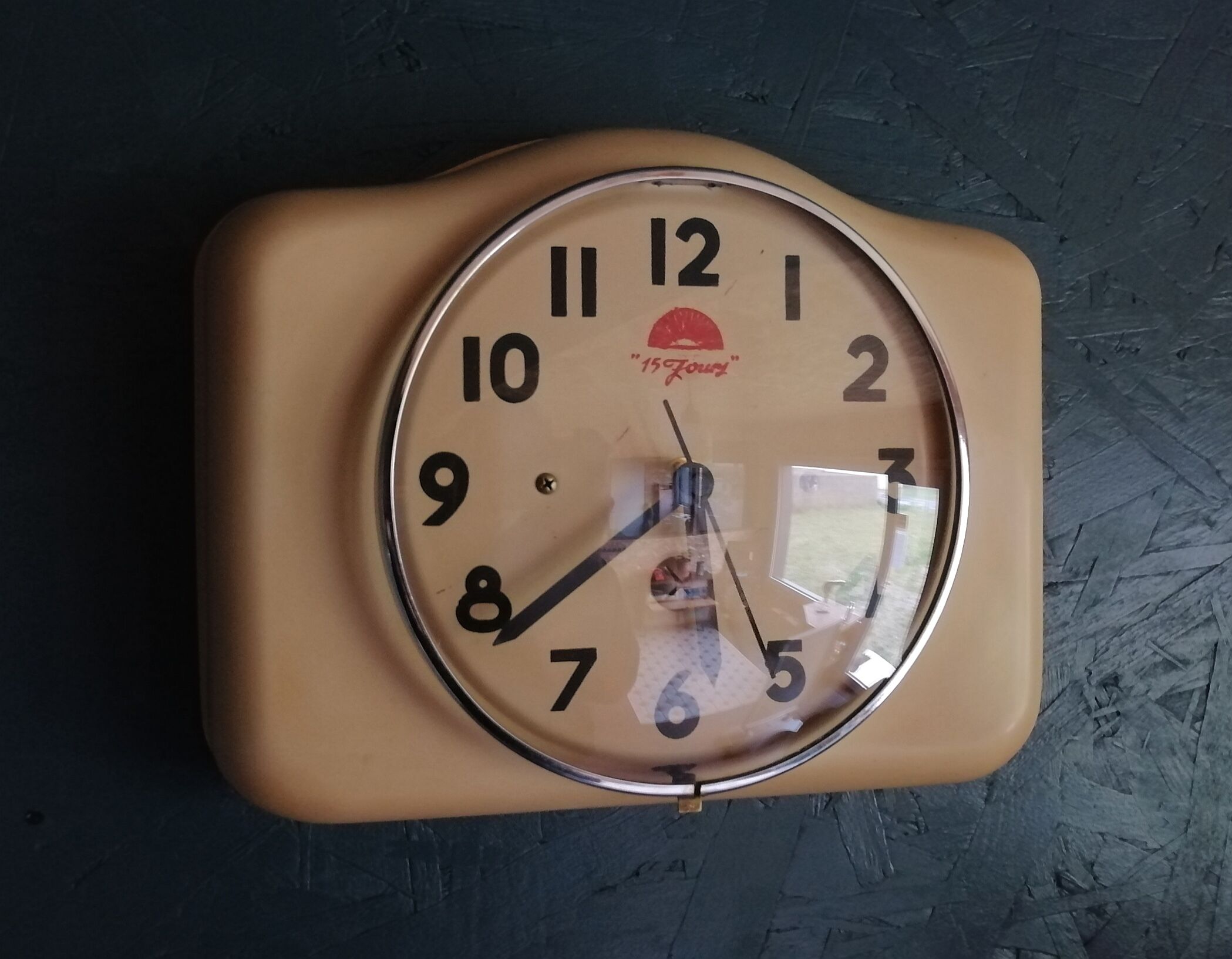 Vintage clock, "15 days" wall clock