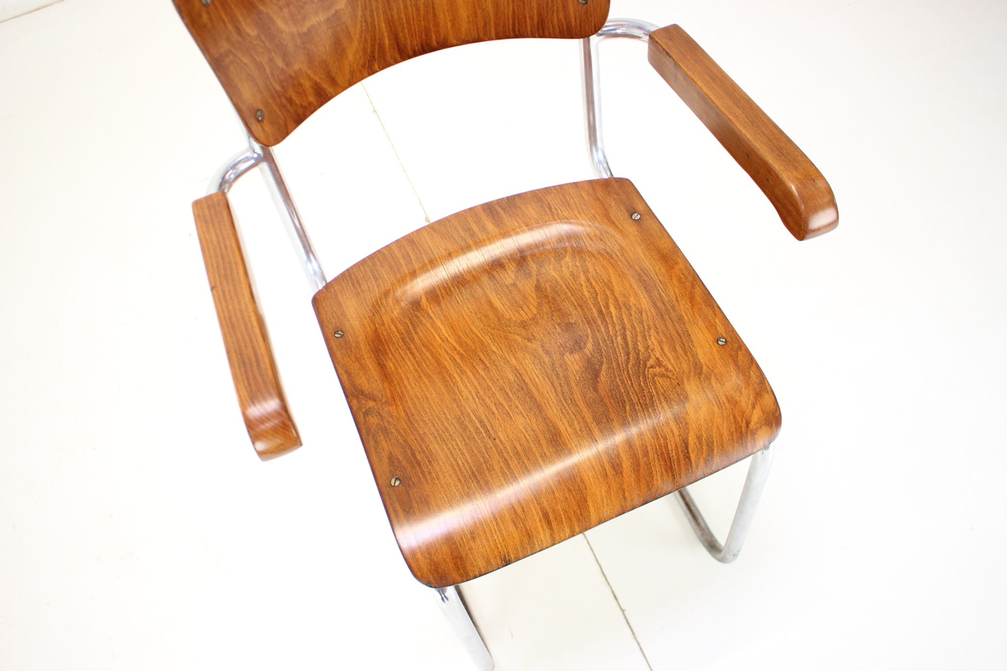 Restored Bauhaus Chrome Chair by Rudolf Vichr Prag, 1930s