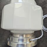 Vintage Skyscraper ceiling light, opaline glass table lamp, Bauhaus.