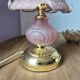 Vintage mushroom lamp pink heart - frosted glass tulip
