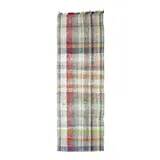 Vintage Turkish Hand-Knotted Wool Cotton White Kilim Runner Rug 107x254