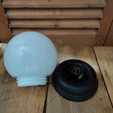 Ceiling lamp wall opal globe plastic support type bakelite old